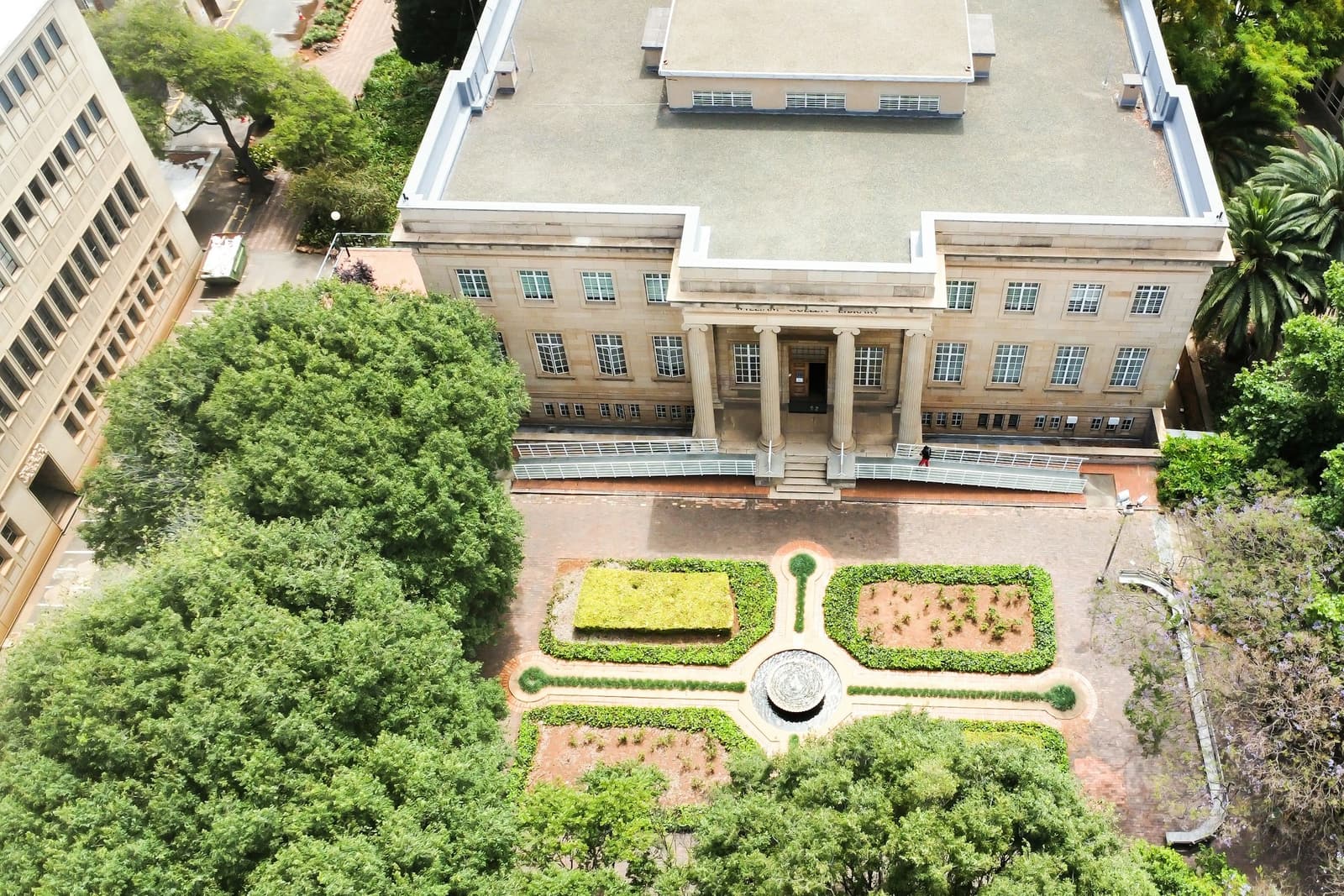 Civic building with a public square