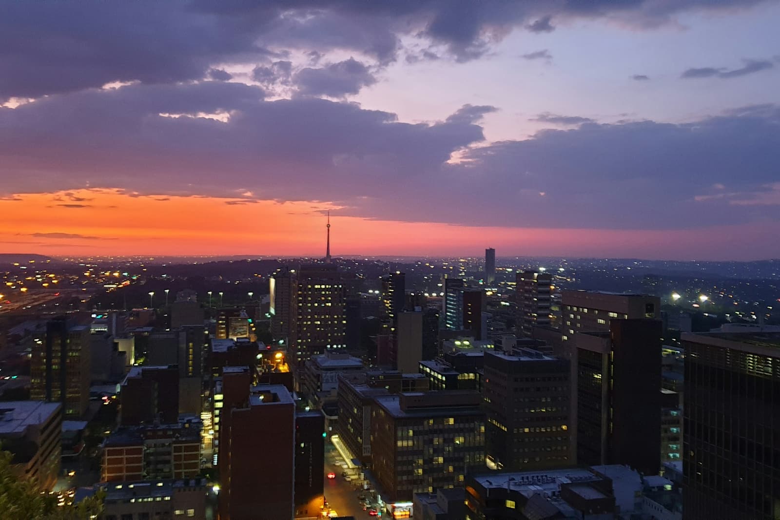 Johannesburg skyline at night